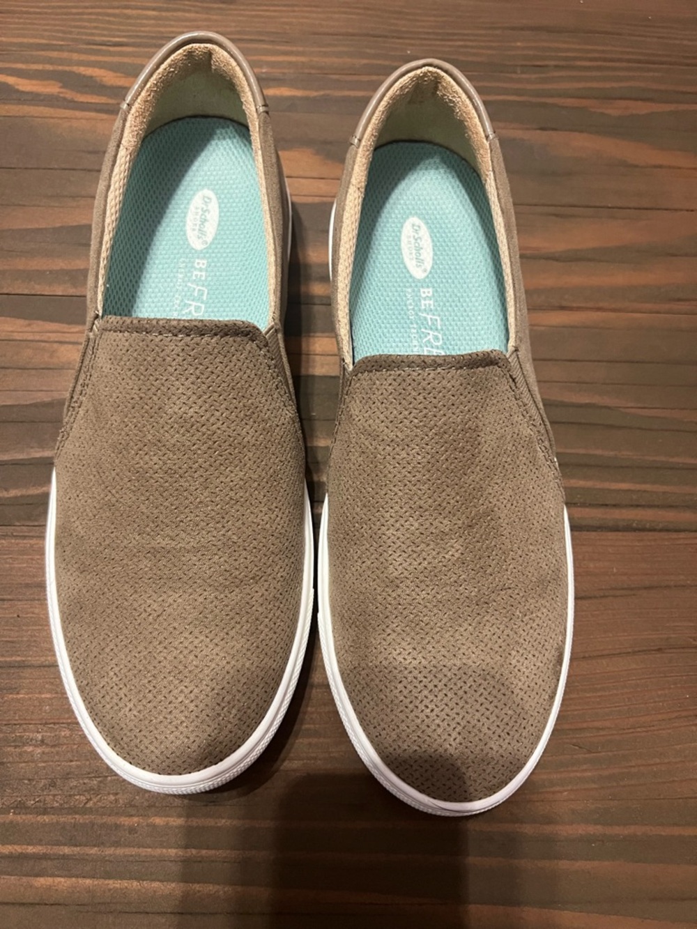 Dr. Scholl's Women’s Taupe Slip-On Loafers with White Sole